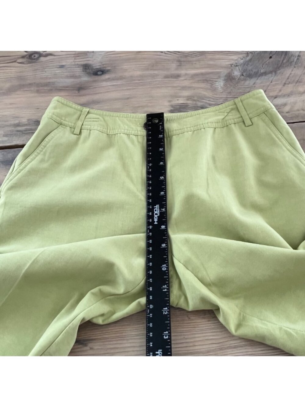 Emma James Cropped Pants Womens 10S Lime Green Flap Pockets - Picture 6 of 8
